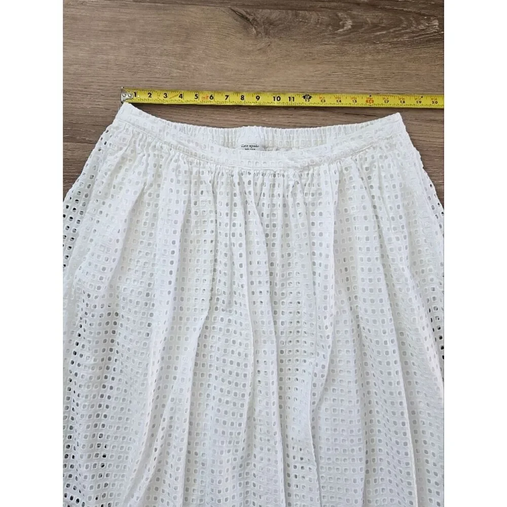 Kate Spade White Eyelet Midi Skirt Size XXL